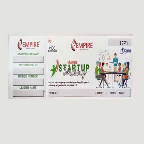 EMPIRE STARTUP TRAINING ENTRY PASS BOOK - 10 LEAF